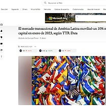 El mercado transaccional de Amrica Latina moviliz un 10% menos de capital en enero de 2023, segn TTR Data